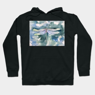 Dragonfly whimsical watercolor painting Hoodie